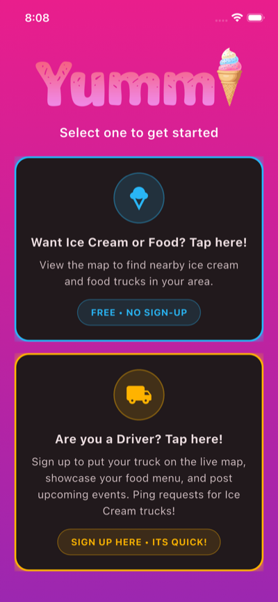 Yummi App Screenshot 1